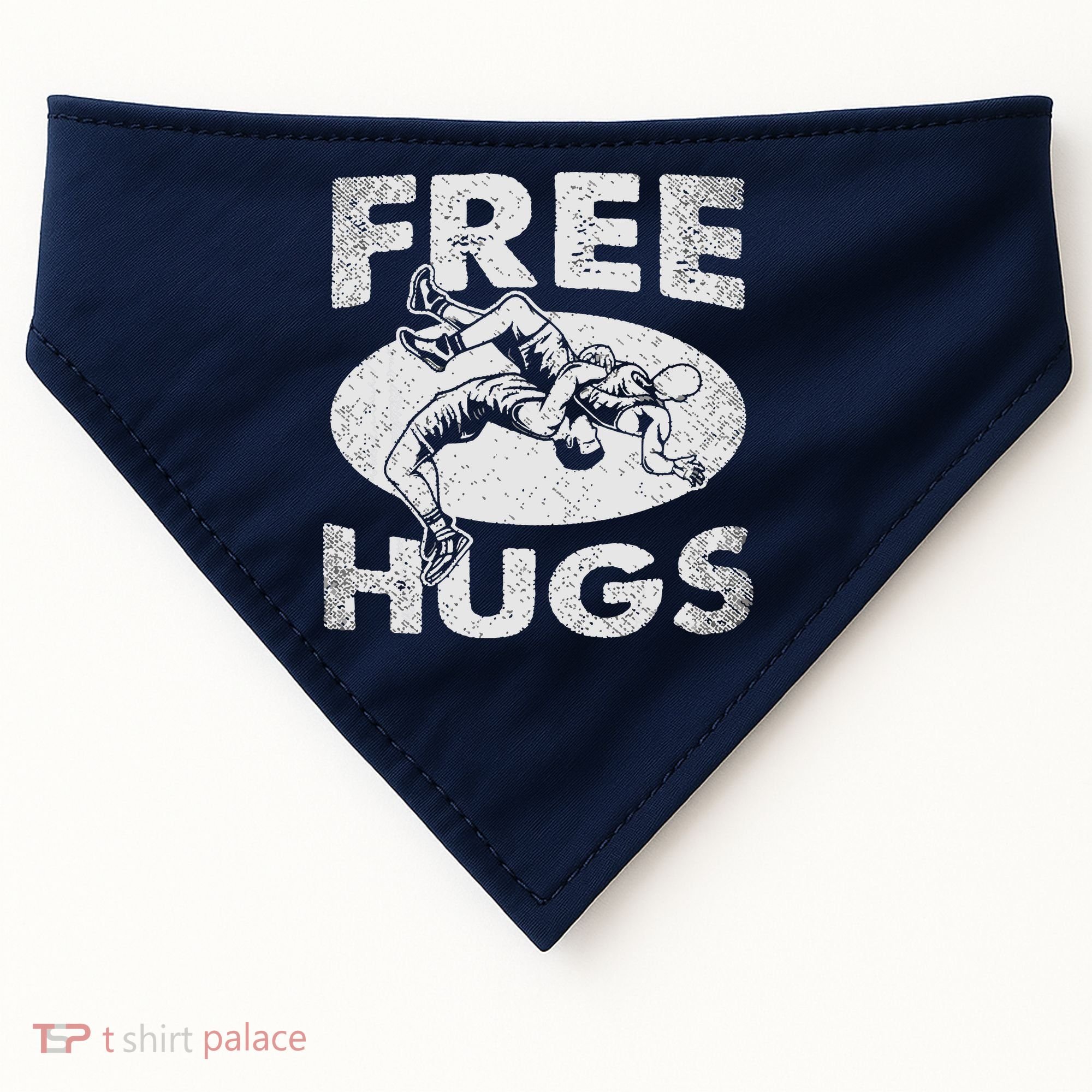 Wrestling Funny Free Hugs Wrestling USA-Made Doggie Bandana