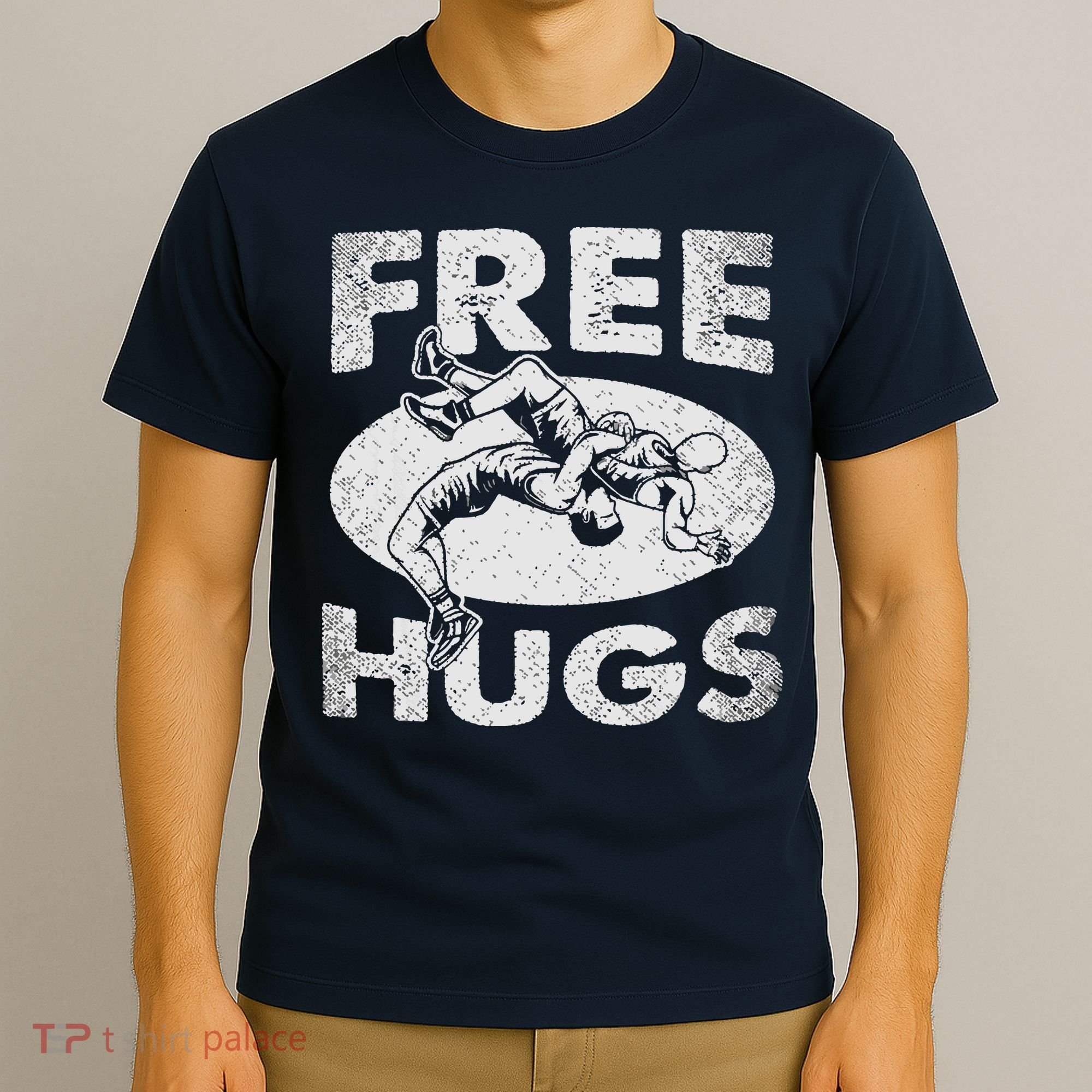 Wrestling Funny Free Hugs Wrestling T-Shirt