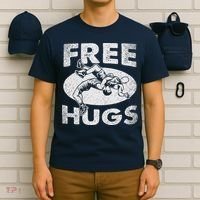 Wrestling Funny Free Hugs Wrestling T-Shirt thumb 6