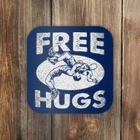 Wrestling Funny Free Hugs Wrestling Coaster thumb 0