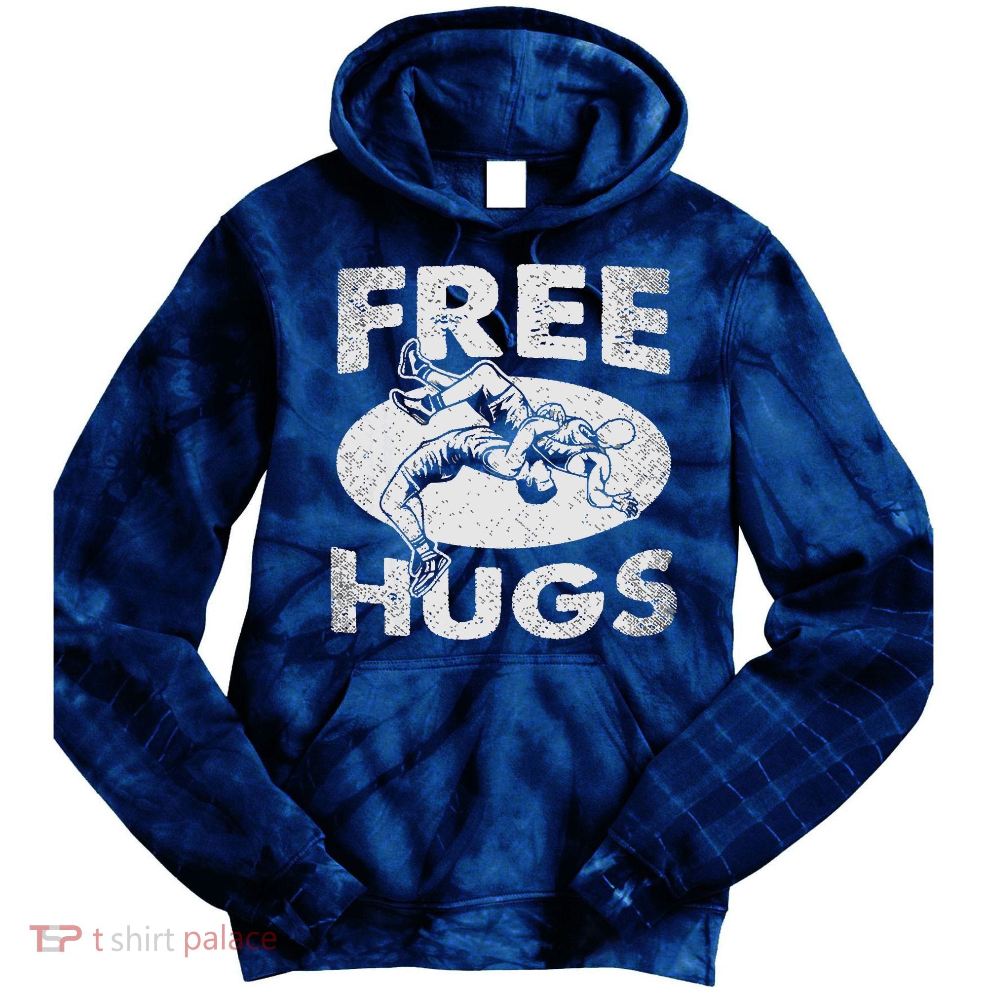 Wrestling Funny Free Hugs Wrestling Tie Dye Hoodie