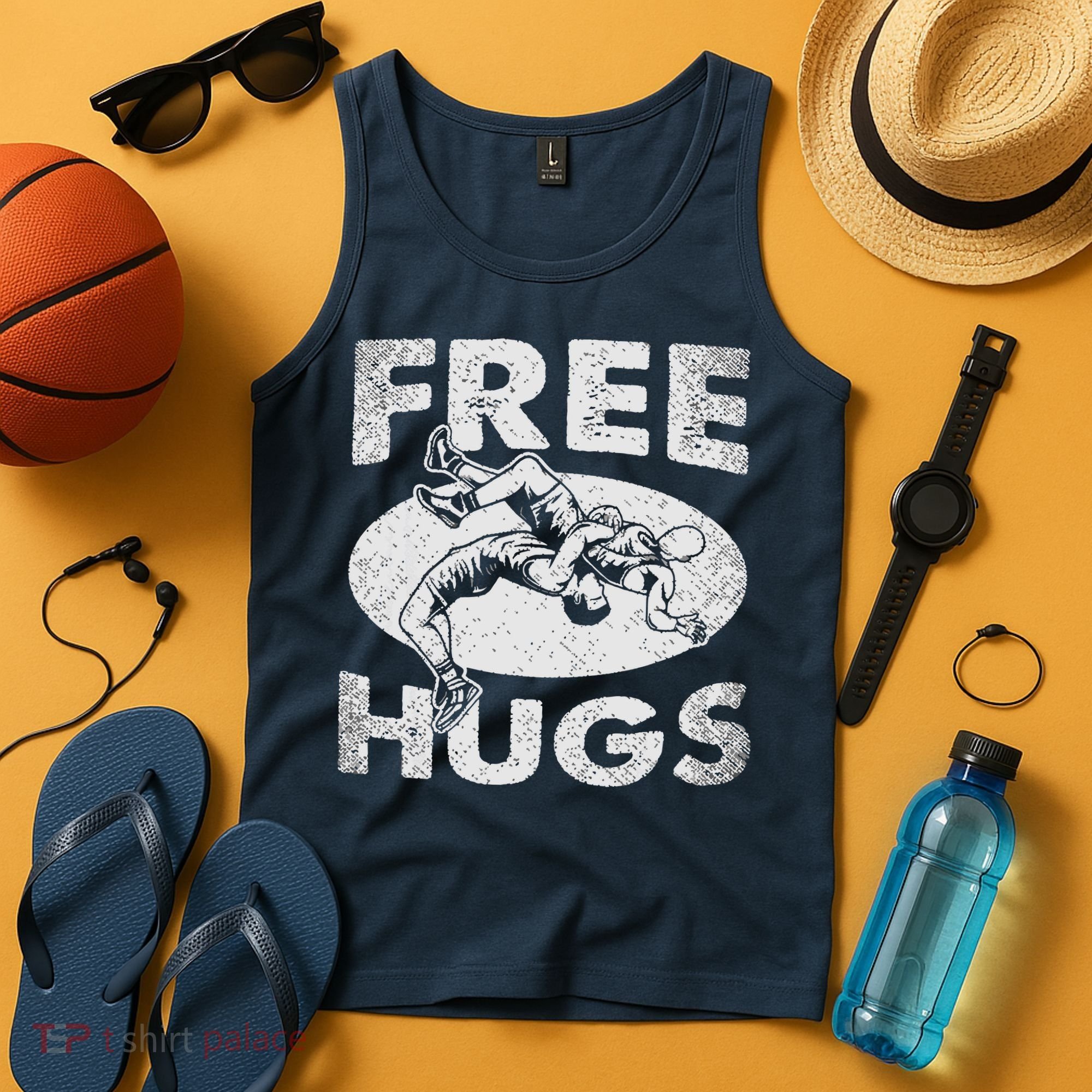 Wrestling Funny Free Hugs Wrestling Tank Top