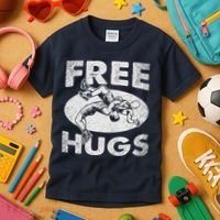 Wrestling Funny Free Hugs Wrestling Kids T-Shirt thumb 3