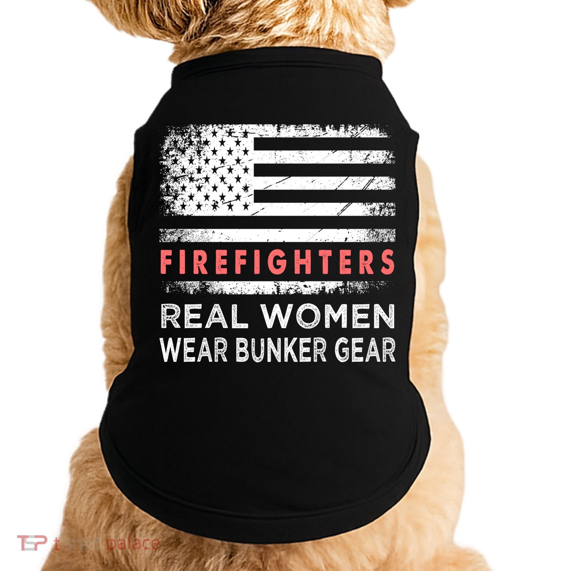 Womens Firefighter Female Fire Fighter Firefighting Mom Funny Gift Doggie Tank