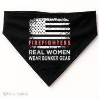 Womens Firefighter Female Fire Fighter Firefighting Mom Funny Gift USA-Made Doggie Bandana thumb 0