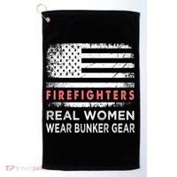 Womens Firefighter Female Fire Fighter Firefighting Mom Funny Gift Golf Towel thumb 0