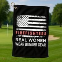 Womens Firefighter Female Fire Fighter Firefighting Mom Funny Gift Golf Towel thumb 1