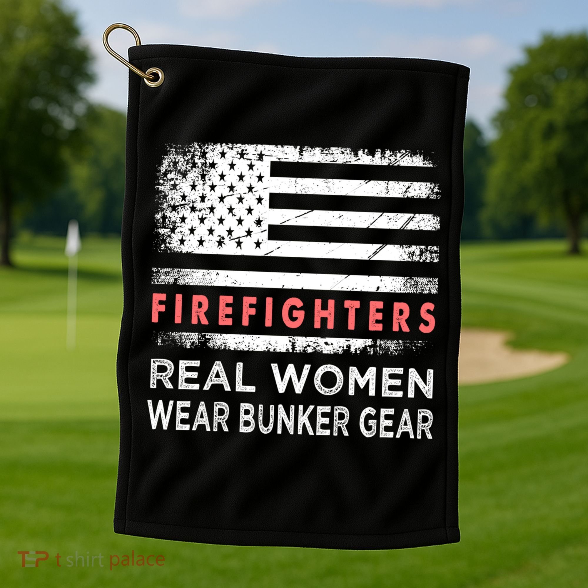 Womens Firefighter Female Fire Fighter Firefighting Mom Funny Gift Golf Towel