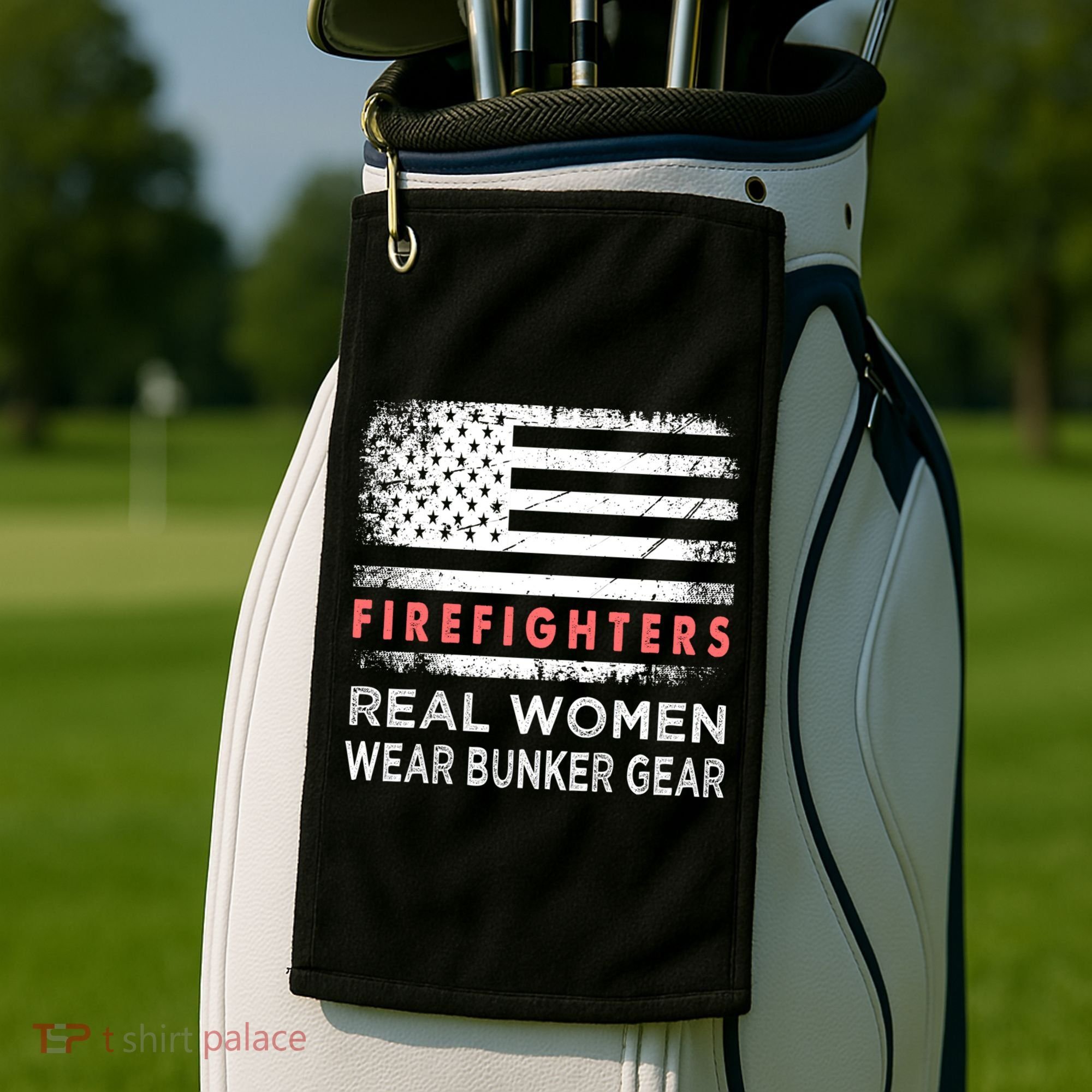 Womens Firefighter Female Fire Fighter Firefighting Mom Funny Gift Golf Towel