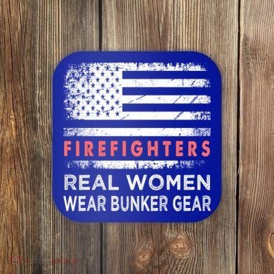 Womens Firefighter Female Fire Fighter Firefighting Mom Funny Gift Coaster