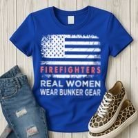 Womens Firefighter Female Fire Fighter Firefighting Mom Funny Gift Women's T-Shirt thumb 3