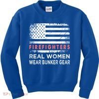 Womens Firefighter Female Fire Fighter Firefighting Mom Funny Gift Kids Sweatshirt thumb 0