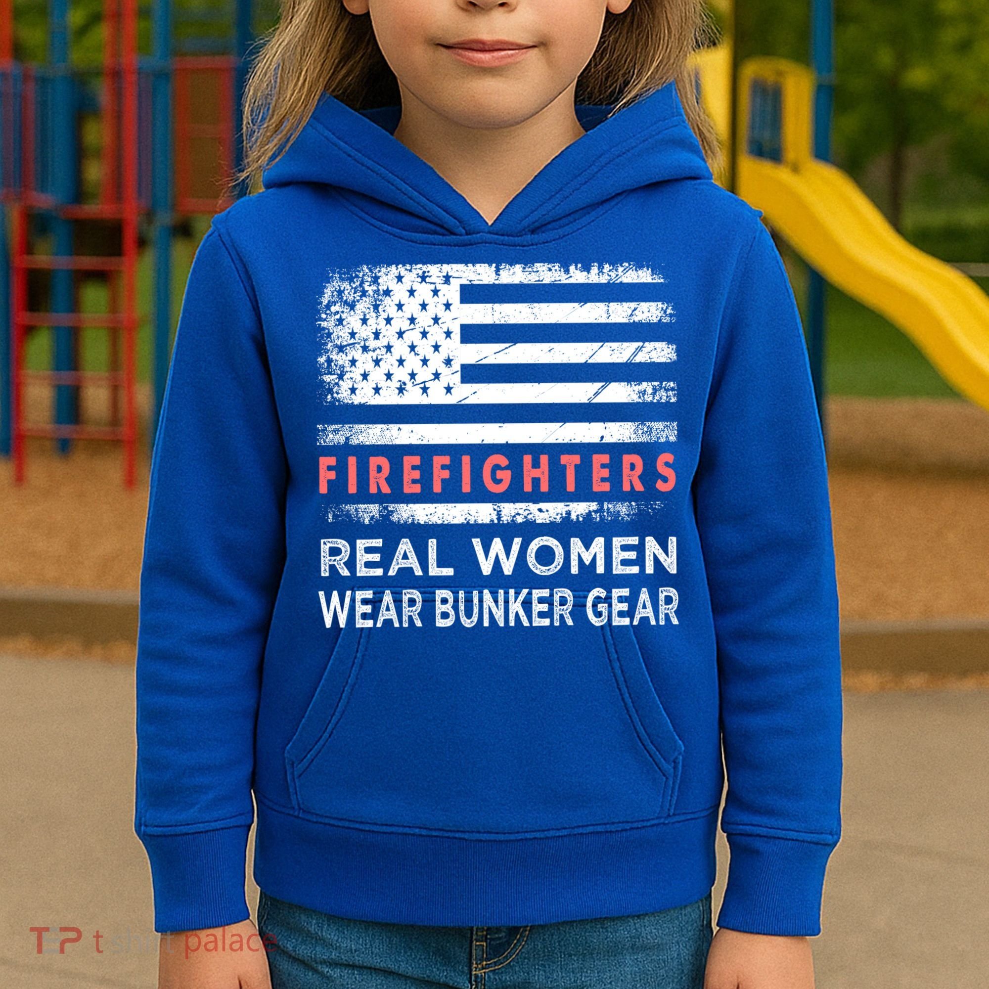 Womens Firefighter Female Fire Fighter Firefighting Mom Funny Gift Kids Hoodie