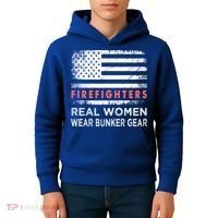 Womens Firefighter Female Fire Fighter Firefighting Mom Funny Gift Kids Hoodie thumb 4