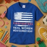 Womens Firefighter Female Fire Fighter Firefighting Mom Funny Gift Kids T-Shirt thumb 3