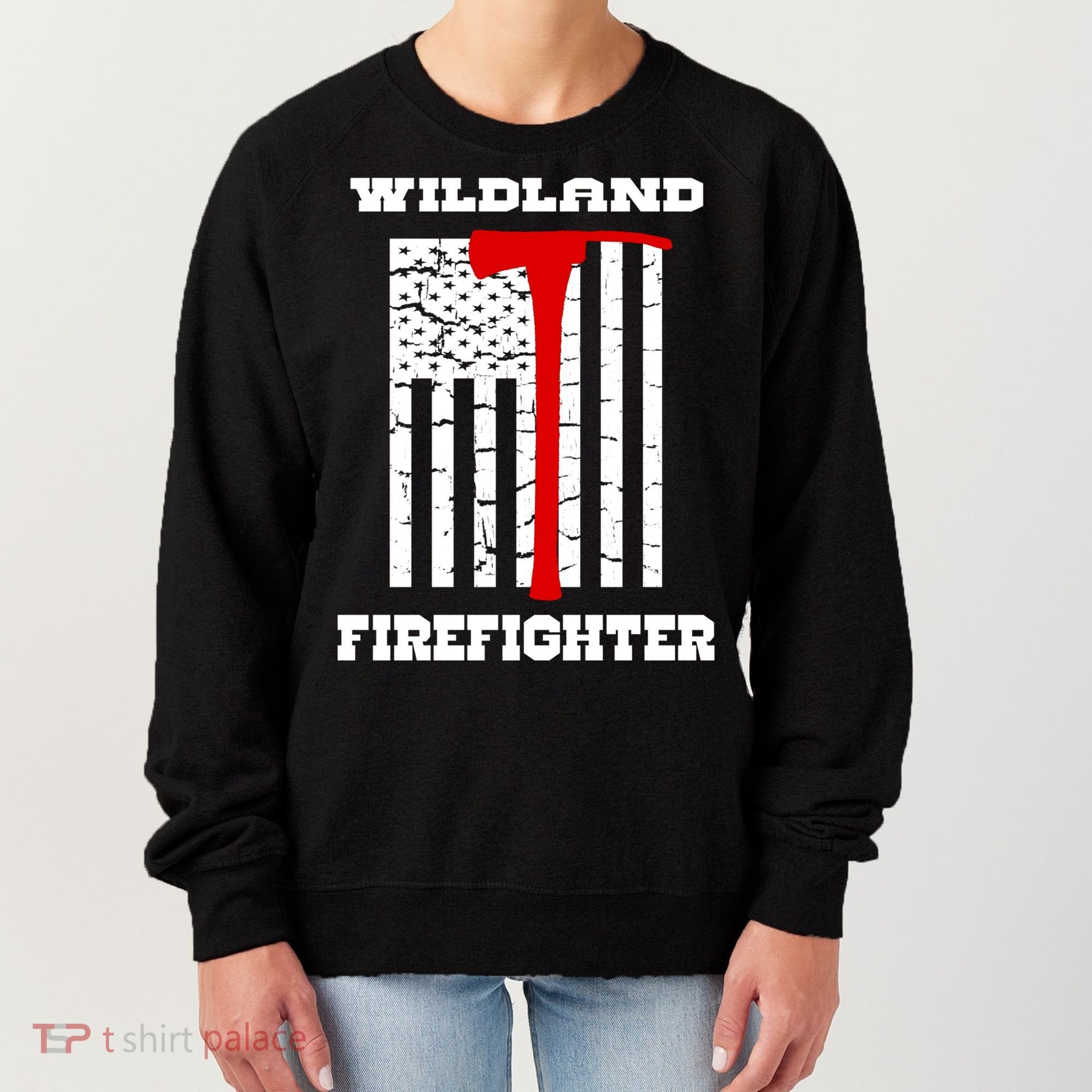 Wildland Firefighter Flag With Pulaski Hooded Gift Women's Sweatshirt