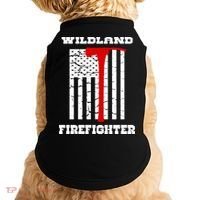 Wildland Firefighter Flag With Pulaski Hooded Gift Doggie Tank thumb 0