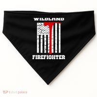 Wildland Firefighter Flag With Pulaski Hooded Gift USA-Made Doggie Bandana thumb 0