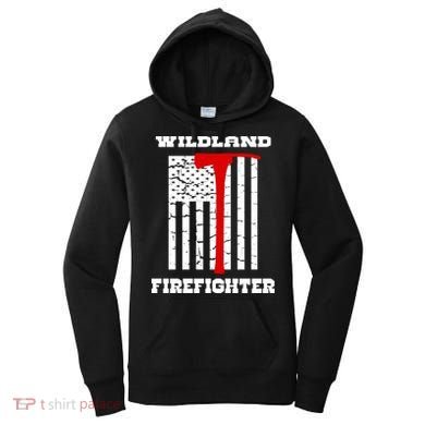 Wildland Firefighter Flag With Pulaski Hooded Gift Women's Hoodie