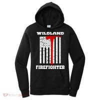 Wildland Firefighter Flag With Pulaski Hooded Gift Women's Hoodie thumb 0