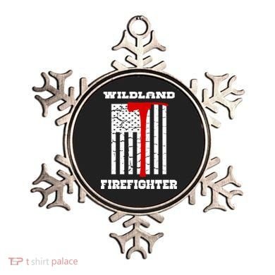 Wildland Firefighter Flag With Pulaski Hooded Gift Ornament