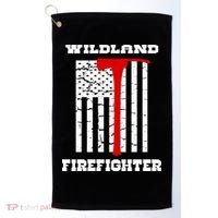 Wildland Firefighter Flag With Pulaski Hooded Gift Golf Towel thumb 0