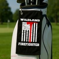 Wildland Firefighter Flag With Pulaski Hooded Gift Golf Towel thumb 2