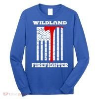 Wildland Firefighter Flag With Pulaski Hooded Gift Long Sleeve Shirt thumb 0