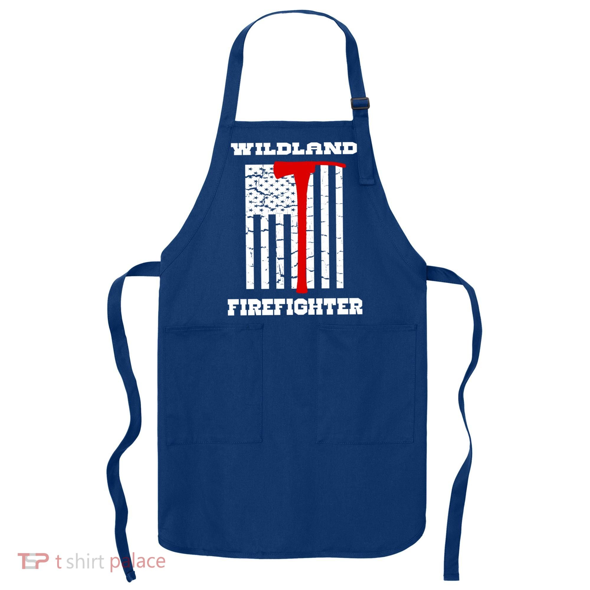 Wildland Firefighter Flag With Pulaski Hooded Gift Apron