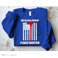 Wildland Firefighter Flag With Pulaski Hooded Gift Sweatshirt thumb 2
