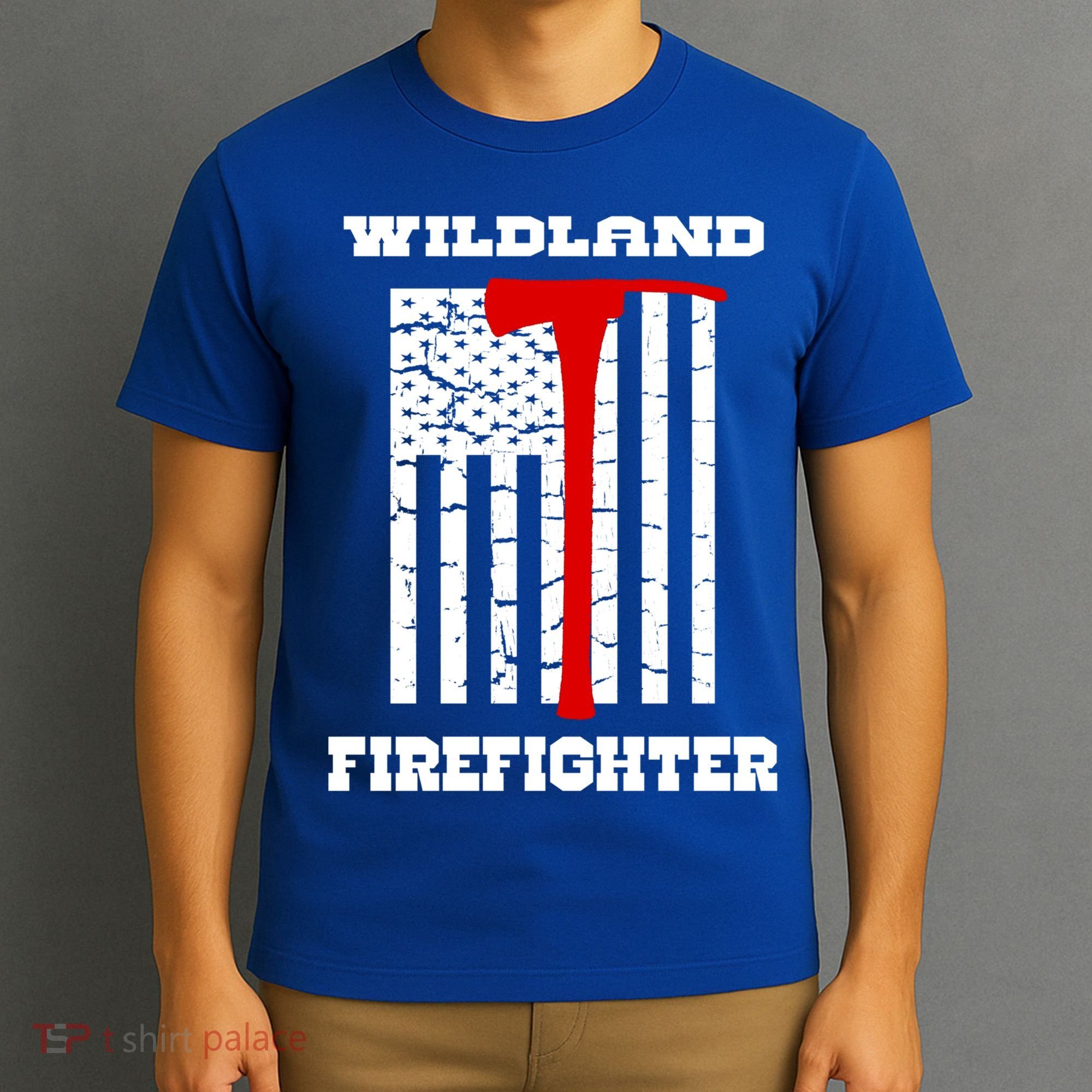 Wildland Firefighter Flag With Pulaski Hooded Gift T-Shirt