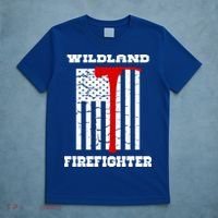 Wildland Firefighter Flag With Pulaski Hooded Gift T-Shirt thumb 5