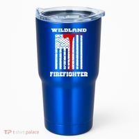 Wildland Firefighter Flag With Pulaski Hooded Gift Tumbler thumb 0