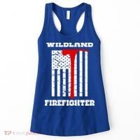 Wildland Firefighter Flag With Pulaski Hooded Gift Women's Tank Top thumb 0