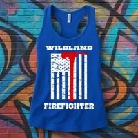 Wildland Firefighter Flag With Pulaski Hooded Gift Women's Tank Top thumb 3