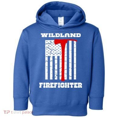 Wildland Firefighter Flag With Pulaski Hooded Gift Toddler Hoodie