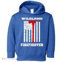 Wildland Firefighter Flag With Pulaski Hooded Gift Toddler Hoodie thumb 0