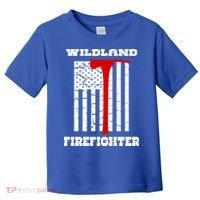 Wildland Firefighter Flag With Pulaski Hooded Gift Toddler T-Shirt thumb 0