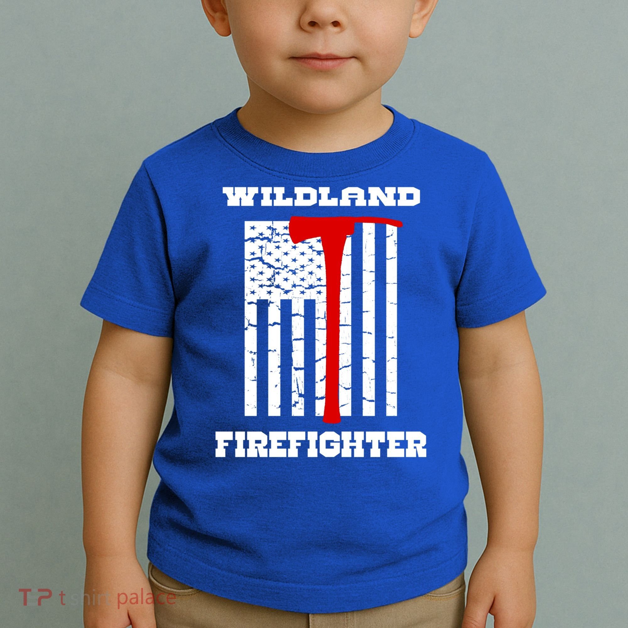 Wildland Firefighter Flag With Pulaski Hooded Gift Toddler T-Shirt