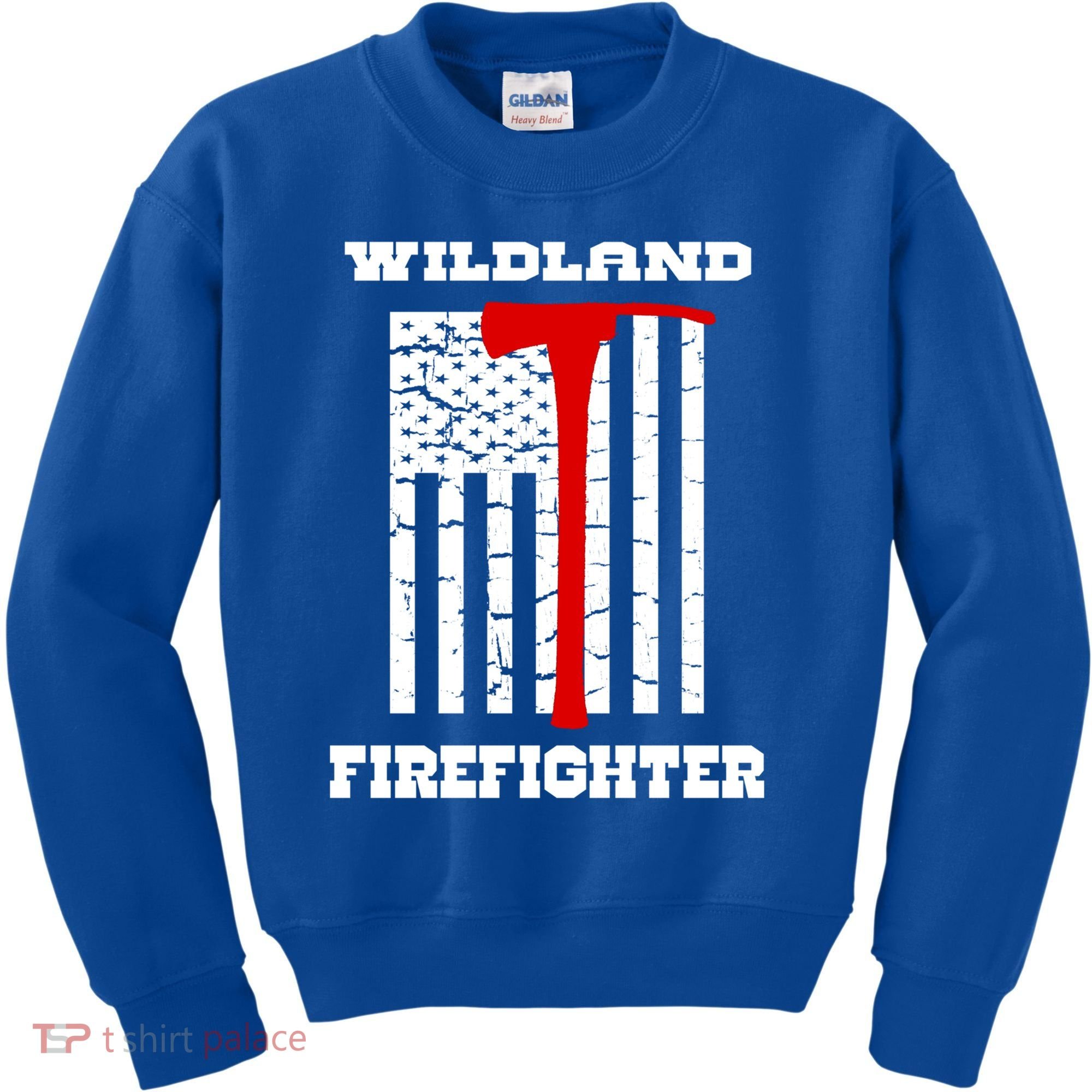 Wildland Firefighter Flag With Pulaski Hooded Gift Kids Sweatshirt