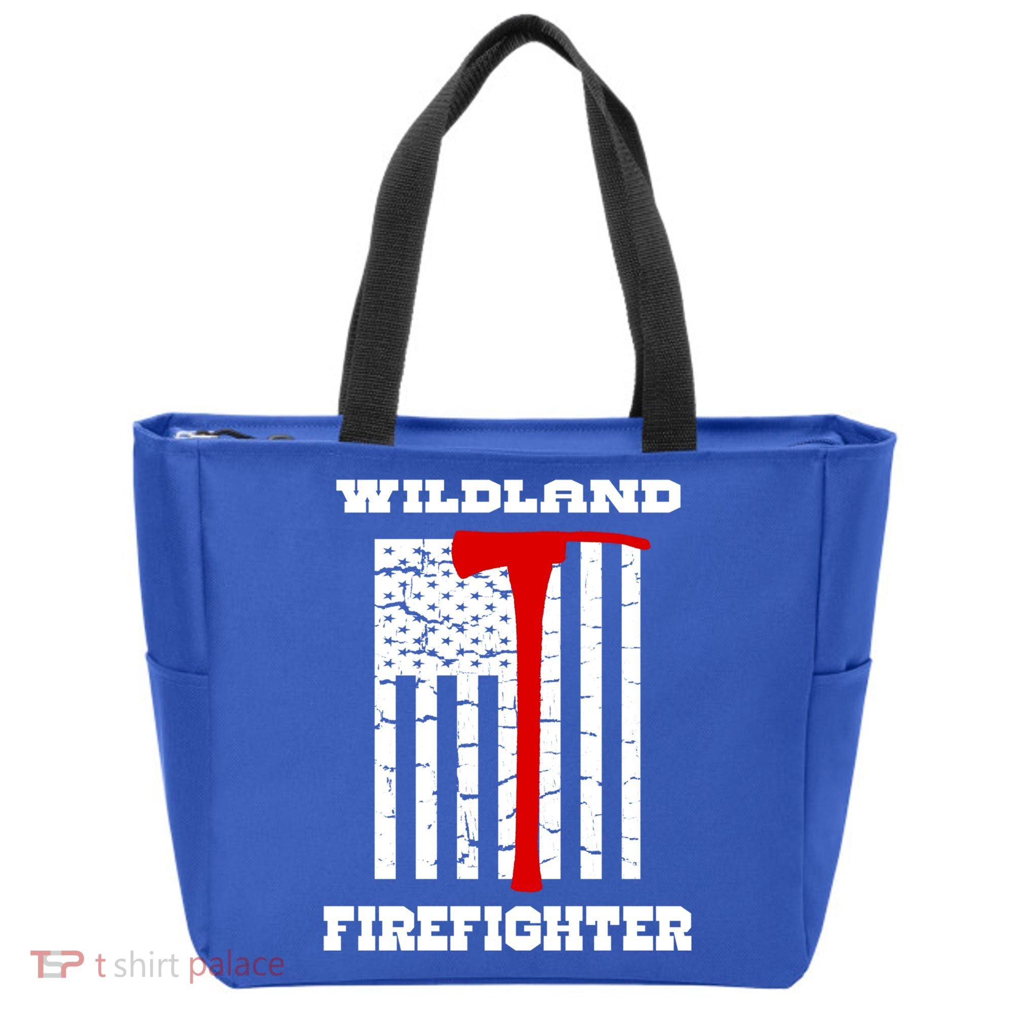 Wildland Firefighter Flag With Pulaski Hooded Gift Tote Bag