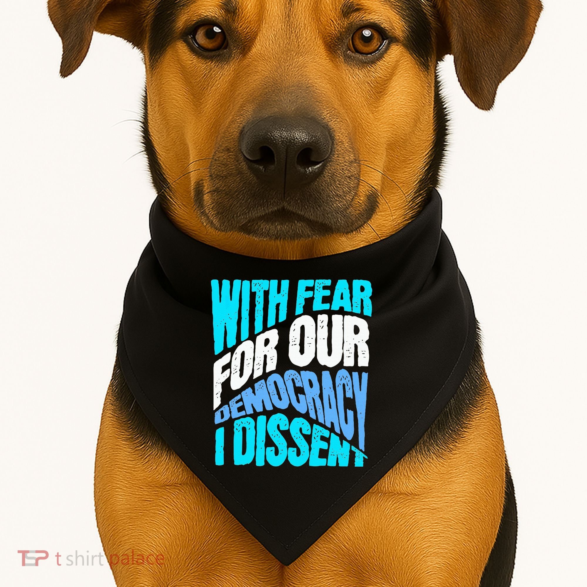 With Fear For Our Democracy I Dissent USA-Made Doggie Bandana