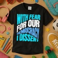 With Fear For Our Democracy I Dissent Kids T-Shirt thumb 3