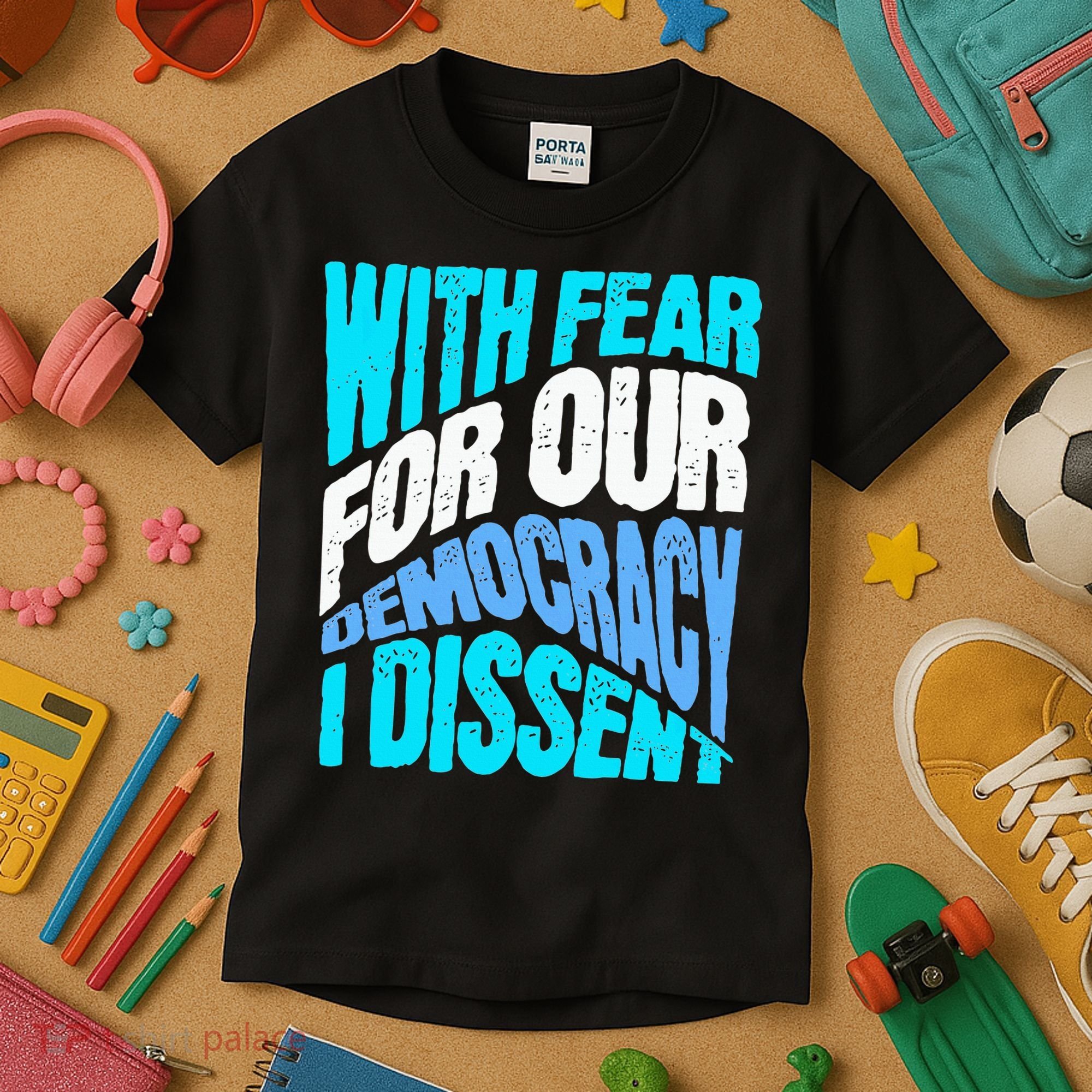 With Fear For Our Democracy I Dissent Kids T-Shirt