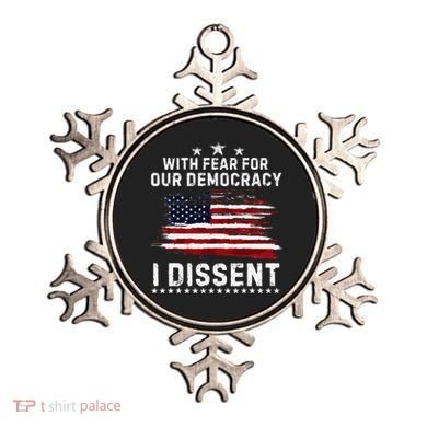 With Fear For Our Democracy I Dissent Us Flag Distressed Ornament