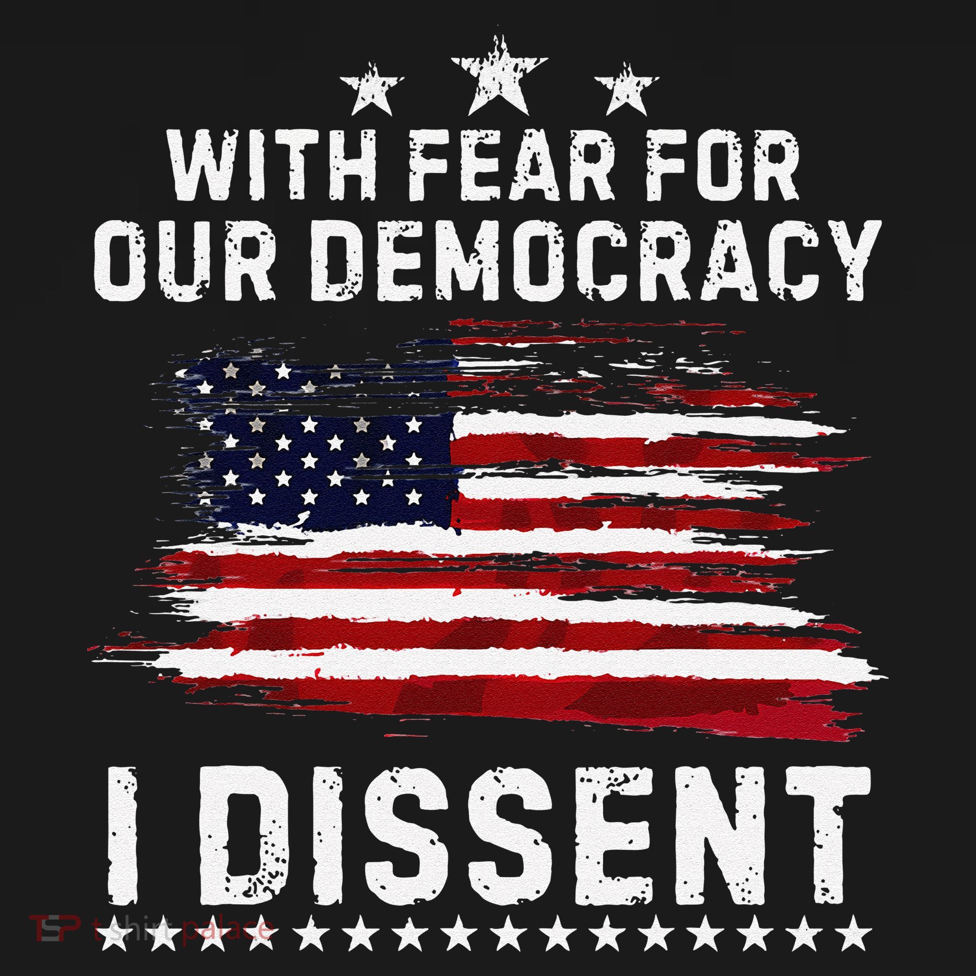 With Fear For Our Democracy I Dissent Us Flag Distressed Ornament