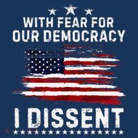 With Fear For Our Democracy I Dissent Us Flag Distressed Women's Hoodie thumb 2
