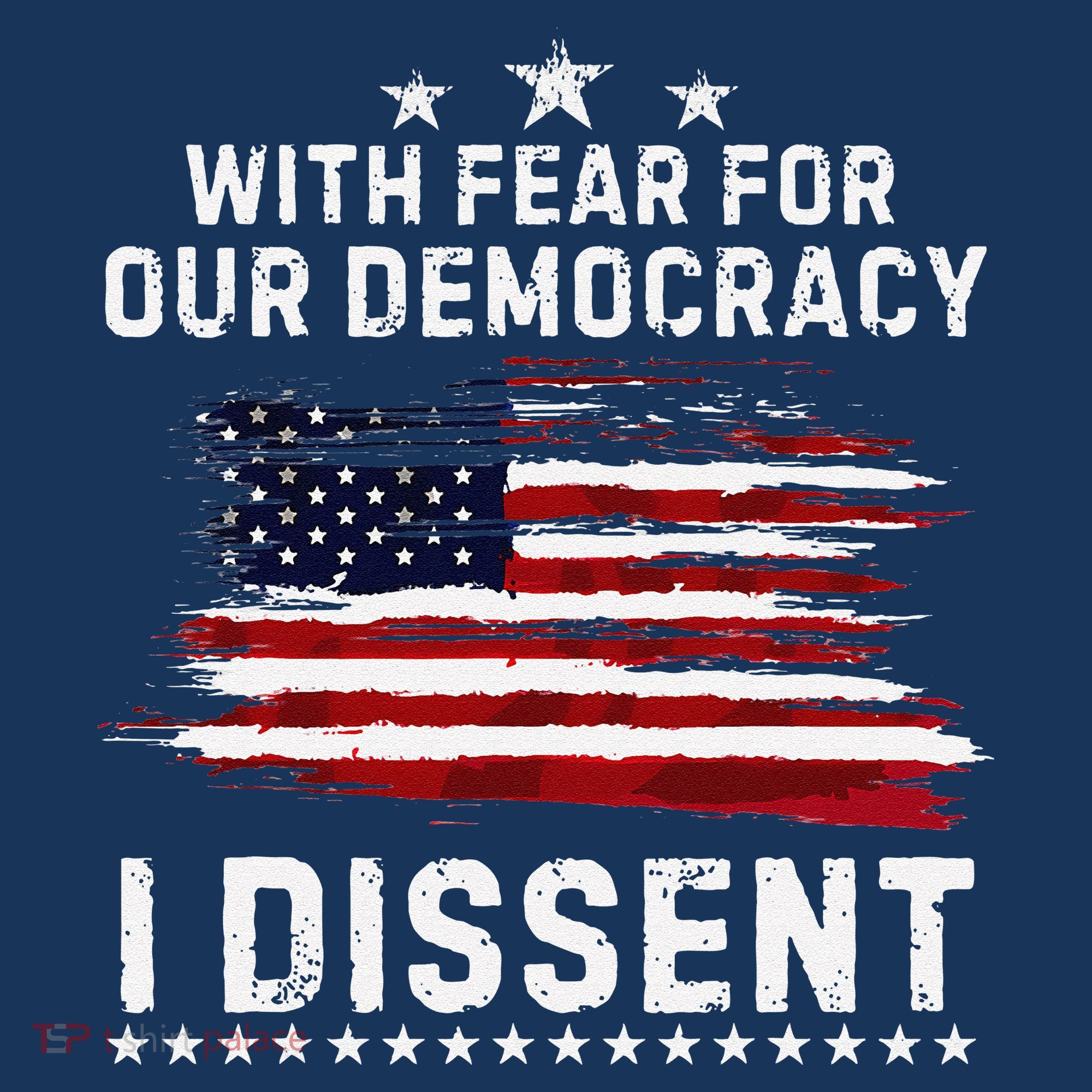 With Fear For Our Democracy I Dissent Us Flag Distressed Women's Hoodie