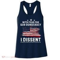 With Fear For Our Democracy I Dissent Us Flag Distressed Women's Tank Top thumb 0