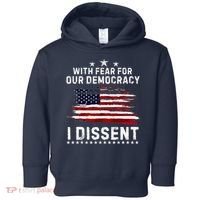 With Fear For Our Democracy I Dissent Us Flag Distressed Toddler Hoodie thumb 0